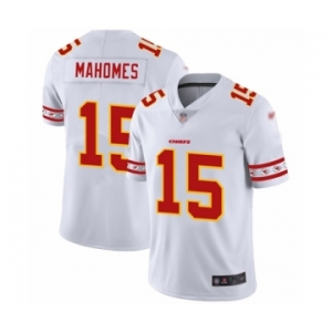 Men's Kansas City Chiefs #15 Patrick Mahomes II White Team Logo Fashion Limited Player Football Jersey