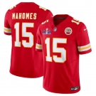 Men’s Kansas City Chiefs #15 Patrick Mahomes Red F.U.S.E. Super Bowl LVIII Patch Vapor Untouchable Limited Football Stitched Jersey