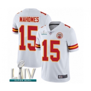 Men's Kansas City Chiefs #15 Patrick Mahomes White Vapor Untouchable Limited Player Super Bowl LIV Bound Football Jersey