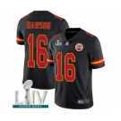 Men's Kansas City Chiefs #16 Len Dawson Limited Black Rush Vapor Untouchable Super Bowl LIV Bound Football Jersey