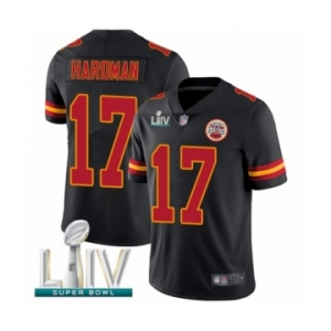 Men's Kansas City Chiefs #17 Mecole Hardman Limited Black Rush Vapor Untouchable Super Bowl LIV Bound Football Jersey