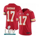 Men's Kansas City Chiefs #17 Mecole Hardman Red Team Color Vapor Untouchable Limited Player Super Bowl LIV Bound Football Jersey