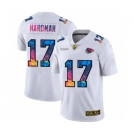 Men's Kansas City Chiefs #17 Mecole Hardman White Multi-Color 2020 Football Crucial Catch Limited Football Jersey