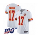 Men's Kansas City Chiefs #17 Mecole Hardman White Vapor Untouchable Limited Player 100th Season Football Jersey