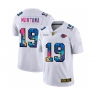 Men's Kansas City Chiefs #19 Joe Montana White Multi-Color 2020 Football Crucial Catch Limited Football Jersey