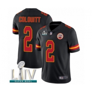 Men's Kansas City Chiefs #2 Dustin Colquitt Limited Black Rush Vapor Untouchable Super Bowl LIV Bound Football Jersey