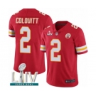 Men's Kansas City Chiefs #2 Dustin Colquitt Red Team Color Vapor Untouchable Limited Player Super Bowl LIV Bound Football Jersey