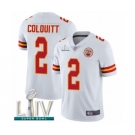 Men's Kansas City Chiefs #2 Dustin Colquitt White Vapor Untouchable Limited Player Super Bowl LIV Bound Football Jersey