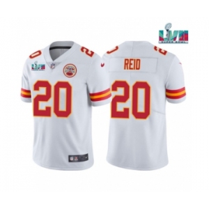 Men's Kansas City Chiefs #20 Justin Reid White Super Bowl LVII Patch Vapor Untouchable Limited Stitched Jersey