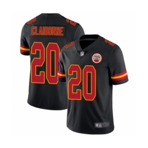 Men's Kansas City Chiefs #20 Morris Claiborne Limited Black Rush Vapor Untouchable Football Jersey