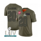 Men's Kansas City Chiefs #20 Morris Claiborne Limited Olive 2019 Salute to Service Super Bowl LIV Bound Football Jersey