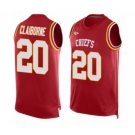 Men's Kansas City Chiefs #20 Morris Claiborne Limited Red Player Name & Number Tank Top Football Jersey