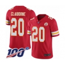 Men's Kansas City Chiefs #20 Morris Claiborne Red Team Color Vapor Untouchable Limited Player 100th Season Football Jersey