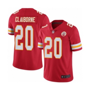 Men's Kansas City Chiefs #20 Morris Claiborne Red Team Color Vapor Untouchable Limited Player Football Jersey