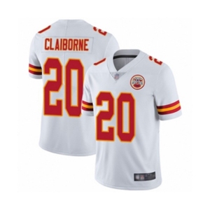 Men's Kansas City Chiefs #20 Morris Claiborne White Vapor Untouchable Limited Player Football Jersey