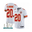 Men's Kansas City Chiefs #20 Morris Claiborne White Vapor Untouchable Limited Player Super Bowl LIV Bound Football Jersey