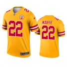 Men's Kansas City Chiefs #22 Trent McDuffie Stitched Gold Inverted Legend Jersey