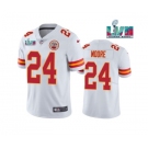 Men's Kansas City Chiefs #24 Skyy Moore White Super Bowl LVII Patch Vapor Untouchable Limited Stitched Jersey