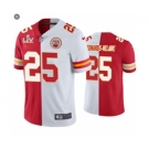 Men's Kansas City Chiefs #25 Clyde Edwards-Helaire Red White 2021 Super Bowl LV Vapor Limited Stitched Football Jersey