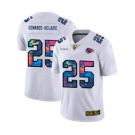 Men's Kansas City Chiefs #25 Clyde Edwards-Helaire White Multi-Color 2020 Football Crucial Catch Limited Football Jersey