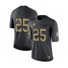 Men's Kansas City Chiefs #25 LeSean McCoy Limited Black 2016 Salute to Service Football Jersey