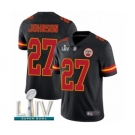 Men's Kansas City Chiefs #27 Larry Johnson Limited Black Rush Vapor Untouchable Super Bowl LIV Bound Football Jersey