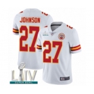 Men's Kansas City Chiefs #27 Larry Johnson White Vapor Untouchable Limited Player Super Bowl LIV Bound Football Jersey