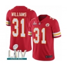 Men's Kansas City Chiefs #31 Darrel Williams Red Team Color Vapor Untouchable Limited Player Super Bowl LIV Bound Football Jersey