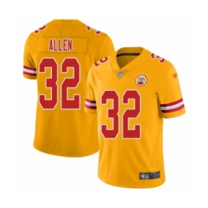 Men's Kansas City Chiefs #32 Marcus Allen Limited Gold Inverted Legend Football Jersey