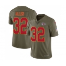 Men's Kansas City Chiefs #32 Marcus Allen Limited Olive 2017 Salute to Service Football Jersey