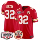 Men's Kansas City Chiefs #32 Nick Bolton Red F.U.S.E. 2024 AFC West Division Champions Vapor Limited Stitched Football Jersey