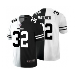 Men's Kansas City Chiefs #32 Tyrann Mathieu Black V White Peace Split Vapor Untouchable Limited Football Jersey