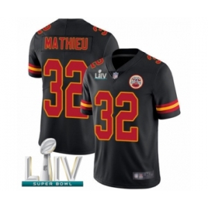 Men's Kansas City Chiefs #32 Tyrann Mathieu Limited Black Rush Vapor Untouchable Super Bowl LIV Bound Football Jersey