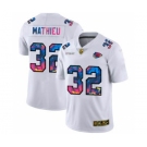 Men's Kansas City Chiefs #32 Tyrann Mathieu White Multi-Color 2020 Football Crucial Catch Limited Football Jersey