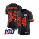 Men's Kansas City Chiefs #34 Darwin Thompson Limited Black Rush Vapor Untouchable 100th Season Football Jersey