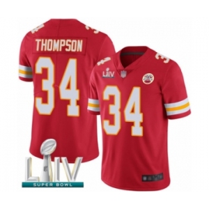 Men's Kansas City Chiefs #34 Darwin Thompson Red Team Color Vapor Untouchable Limited Player Super Bowl LIV Bound Football Jersey