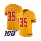 Men's Kansas City Chiefs #35 Charvarius Ward Limited Gold Inverted Legend 100th Season Football Jersey