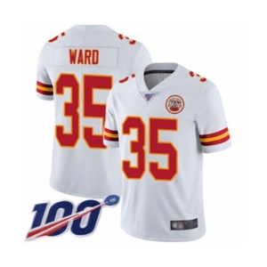 Men's Kansas City Chiefs #35 Charvarius Ward White Vapor Untouchable Limited Player 100th Season Football Jersey