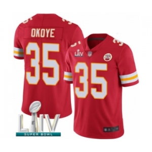 Men's Kansas City Chiefs #35 Christian Okoye Red Team Color Vapor Untouchable Limited Player Super Bowl LIV Bound Football Jersey