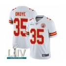 Men's Kansas City Chiefs #35 Christian Okoye White Vapor Untouchable Limited Player Super Bowl LIV Bound Football Jersey