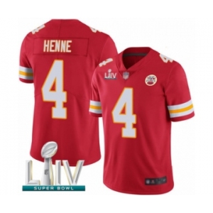 Men's Kansas City Chiefs #4 Chad Henne Red Team Color Vapor Untouchable Limited Player Super Bowl LIV Bound Football Jersey