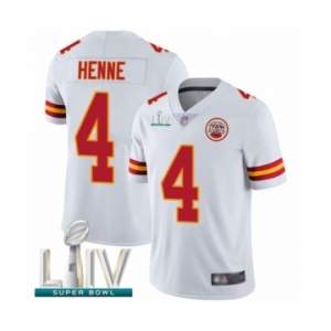 Men's Kansas City Chiefs #4 Chad Henne White Vapor Untouchable Limited Player Super Bowl LIV Bound Football Jersey