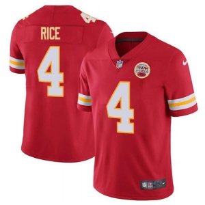 Men’s Kansas City Chiefs #4 Rashee Rice Red Vapor Untouchable Limited Stitched Football Jersey