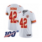 Men's Kansas City Chiefs #42 Anthony Sherman White Vapor Untouchable Limited Player 100th Season Football Jersey