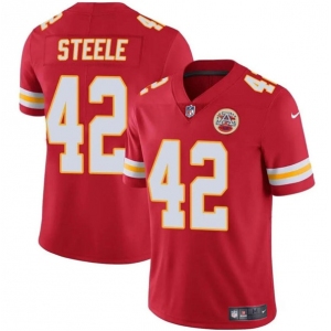 Men's Kansas City Chiefs #42 Carson Steele Red Vapor Untouchable Limited Football Stitched Jersey