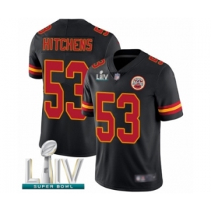 Men's Kansas City Chiefs #53 Anthony Hitchens Limited Black Rush Vapor Untouchable Super Bowl LIV Bound Football Jersey