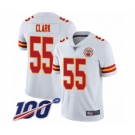 Men's Kansas City Chiefs #55 Frank Clark White Vapor Untouchable Limited Player 100th Season Football Jersey