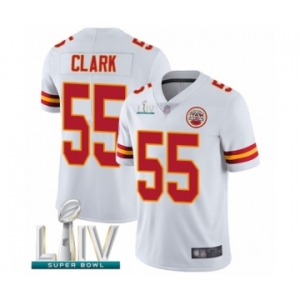Men's Kansas City Chiefs #55 Frank Clark White Vapor Untouchable Limited Player Super Bowl LIV Bound Football Jersey