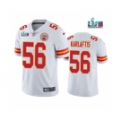 Men's Kansas City Chiefs #56 George Karlaftis White Super Bowl LVII Patch Vapor Untouchable Limited Stitched Jersey