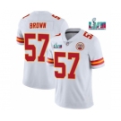 Men’s Kansas City Chiefs #57 Orlando Brown White Super Bowl LVII Patch Vapor Untouchable Limited Stitched Jersey